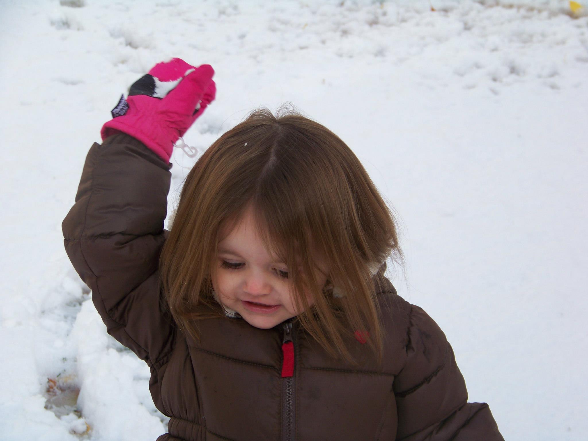 First snow of the season, so Grandpa geared her up!